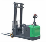 EKKO EK14-130Li | Electric Pallet Stacker | 130" Lift Height, 3300 lb Capacity, Counterbalanced Walkie Stacker