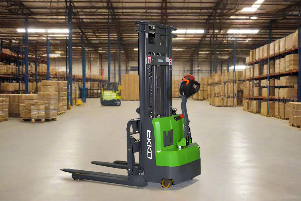 EKKO EB14CS-138Li | Electric Pallet Stacker | 138" Lift, 3000 lbs