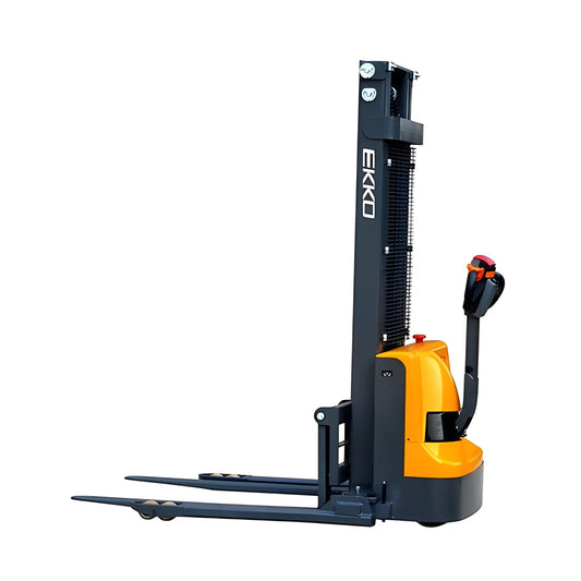 EKKO EB12EA | Electric Pallet Stacker | 145" Lift Height, 3000 lb Capacity