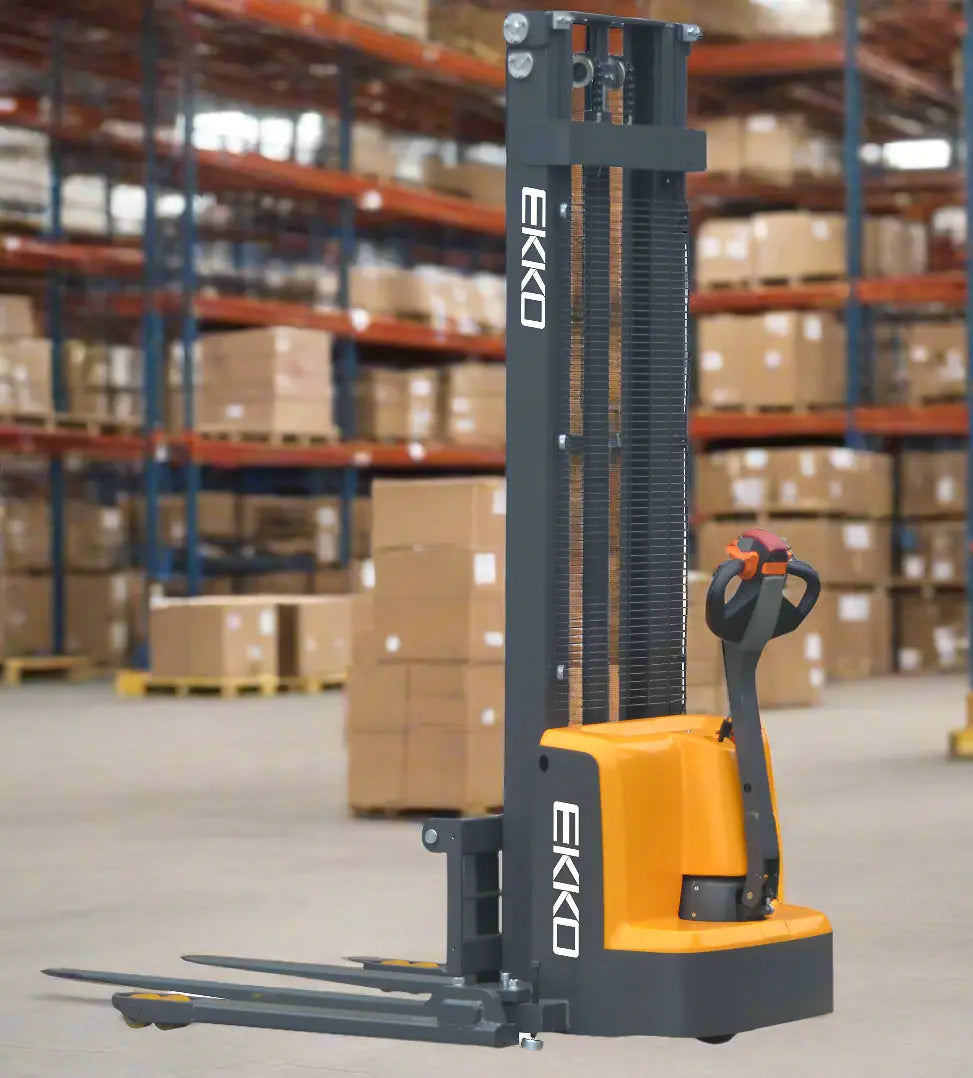 EKKO EB13E-138 | Electric Pallet Stacker | 138" Lift Height, 2800 lb Capacity