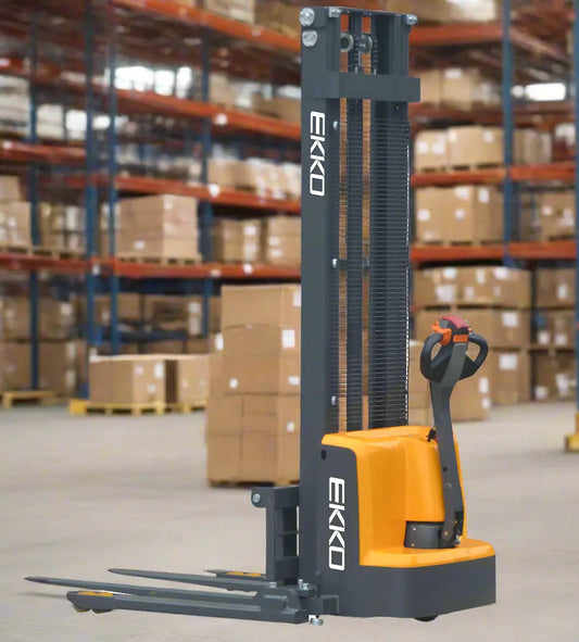 EKKO EB13E-138 | Electric Pallet Stacker | 138" Lift Height, 2800 lb Capacity