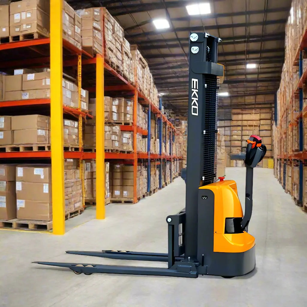 EKKO EB12E | Electric Pallet Stacker | 119" Lift Height, 2640 lb Capacity