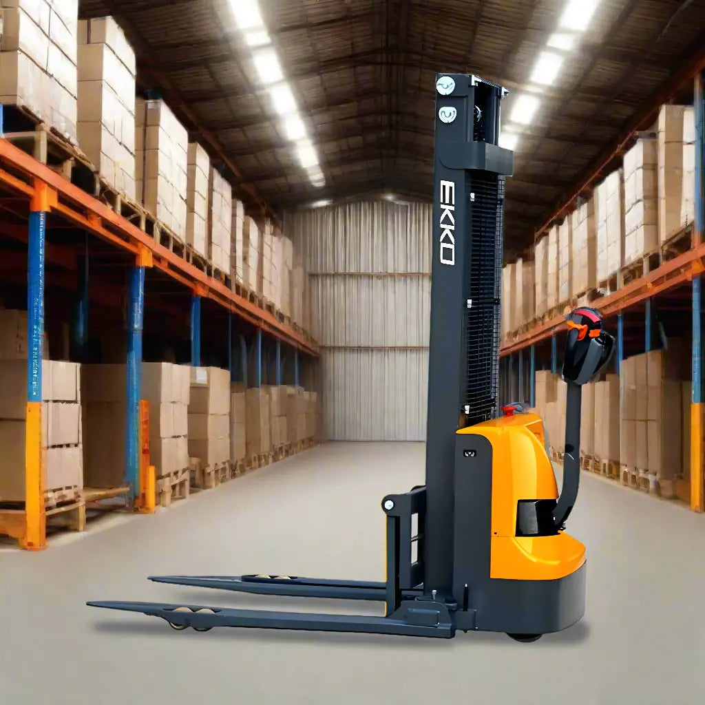 EKKO EB12E-138 | Electric Pallet Stacker | 138" Lift Height, 2640 lb Capacity