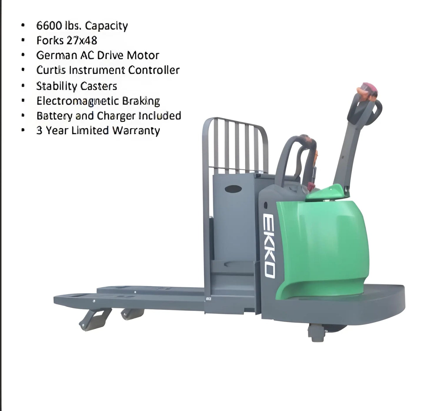 EKKO EP30A-LI | Lithium Rider Pallet Truck | with 6600 lb Load Capacity