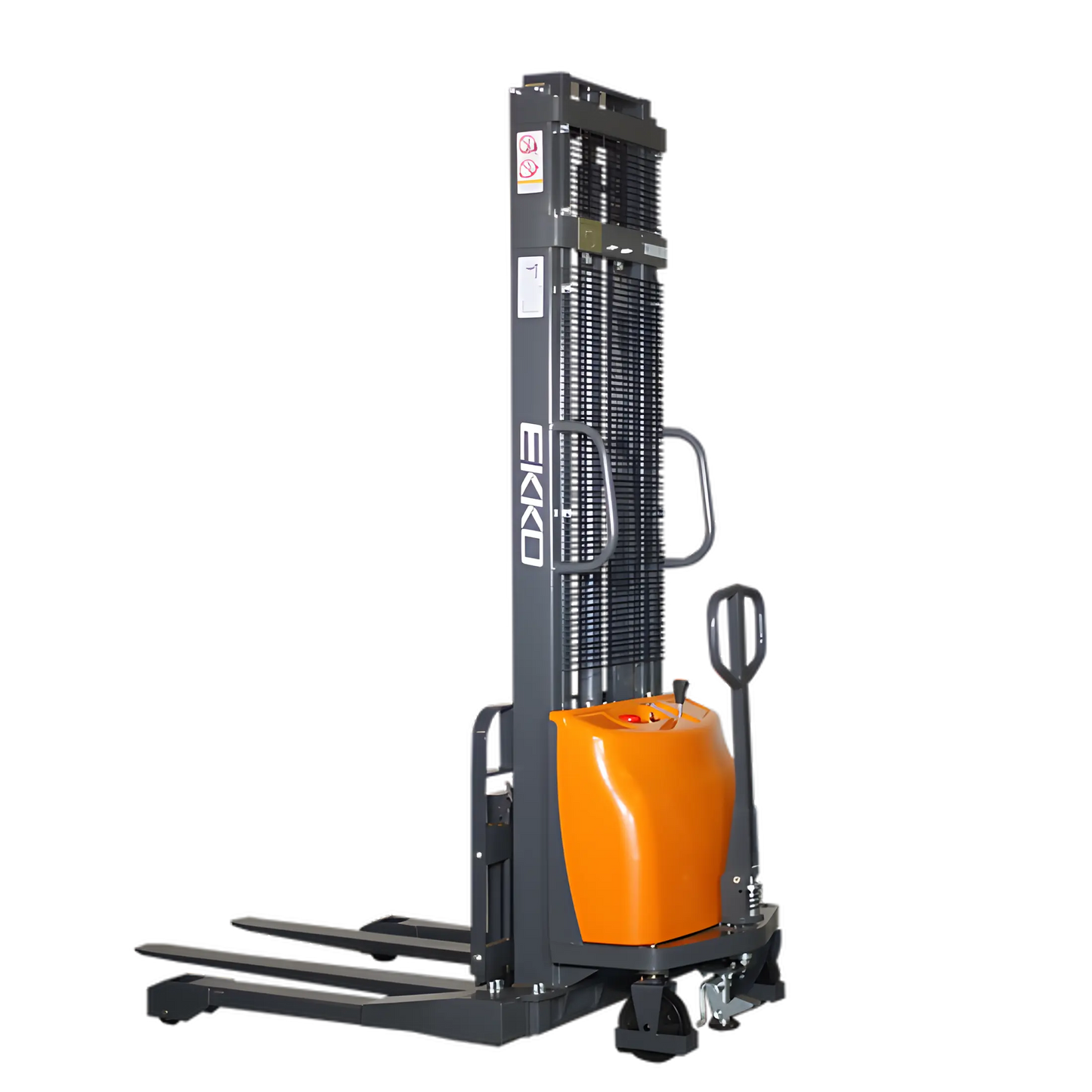 EKKO EA15A-138 | Semi-Electric Pallet Stacker | 3300 lbs 138″ Lift