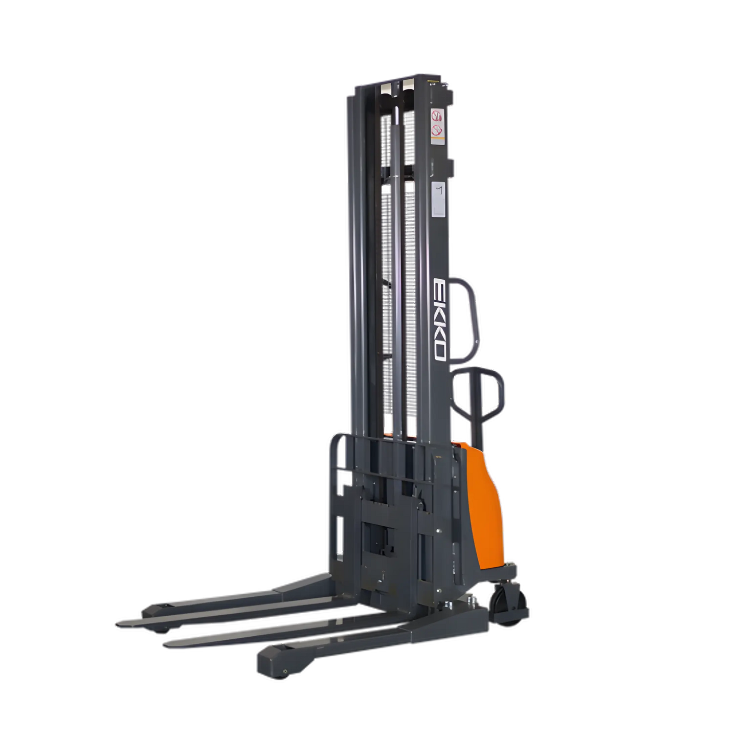 EKKO EA15A-138 | Semi-Electric Pallet Stacker | 3300 lbs 138″ Lift