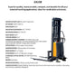 EKKO EA15B | Semi-Electric Pallet Stacker | 119" Lift, 3300 lbs