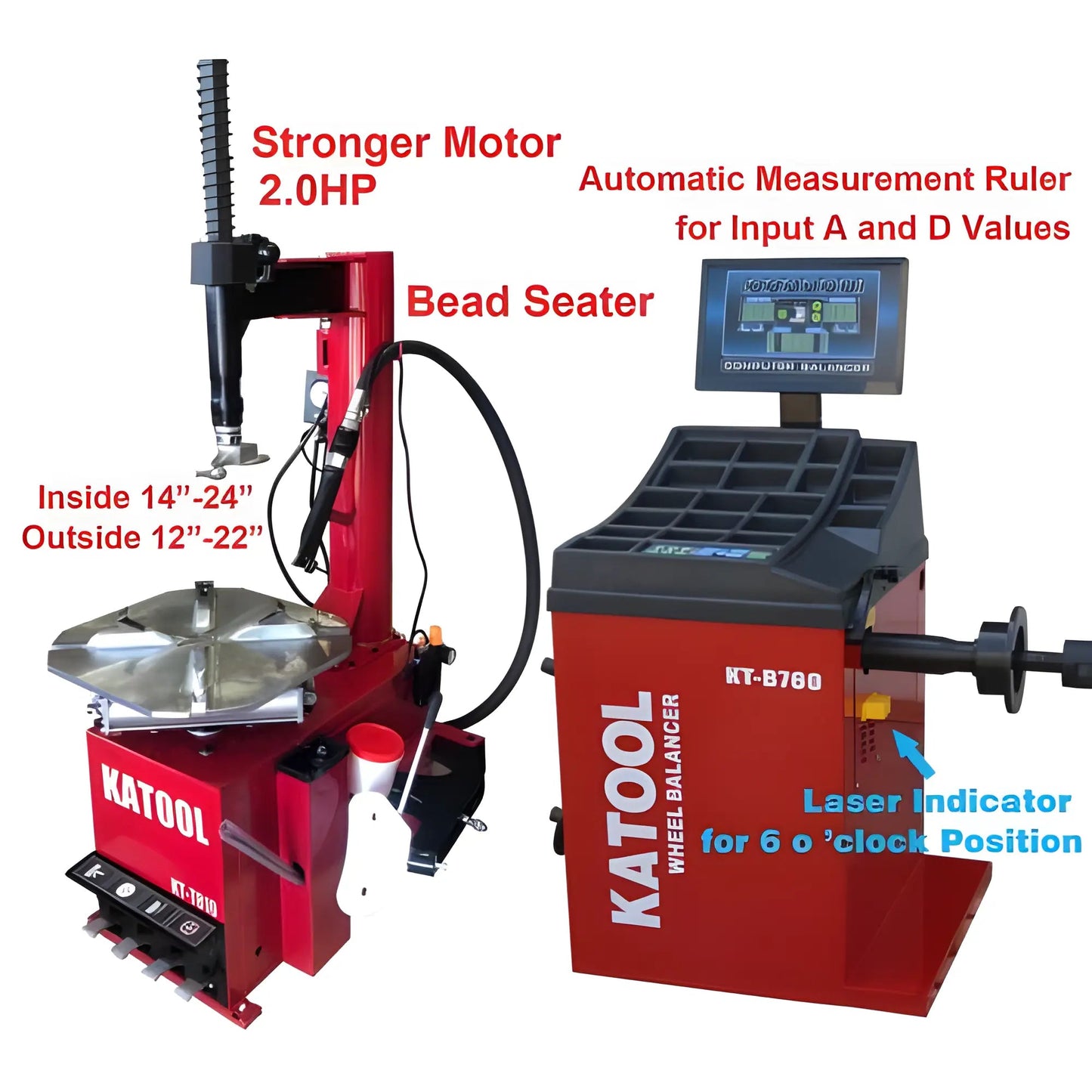 Katool | Combo | Tire Changer and Wheel Balancer | KT-T810+KT-B760