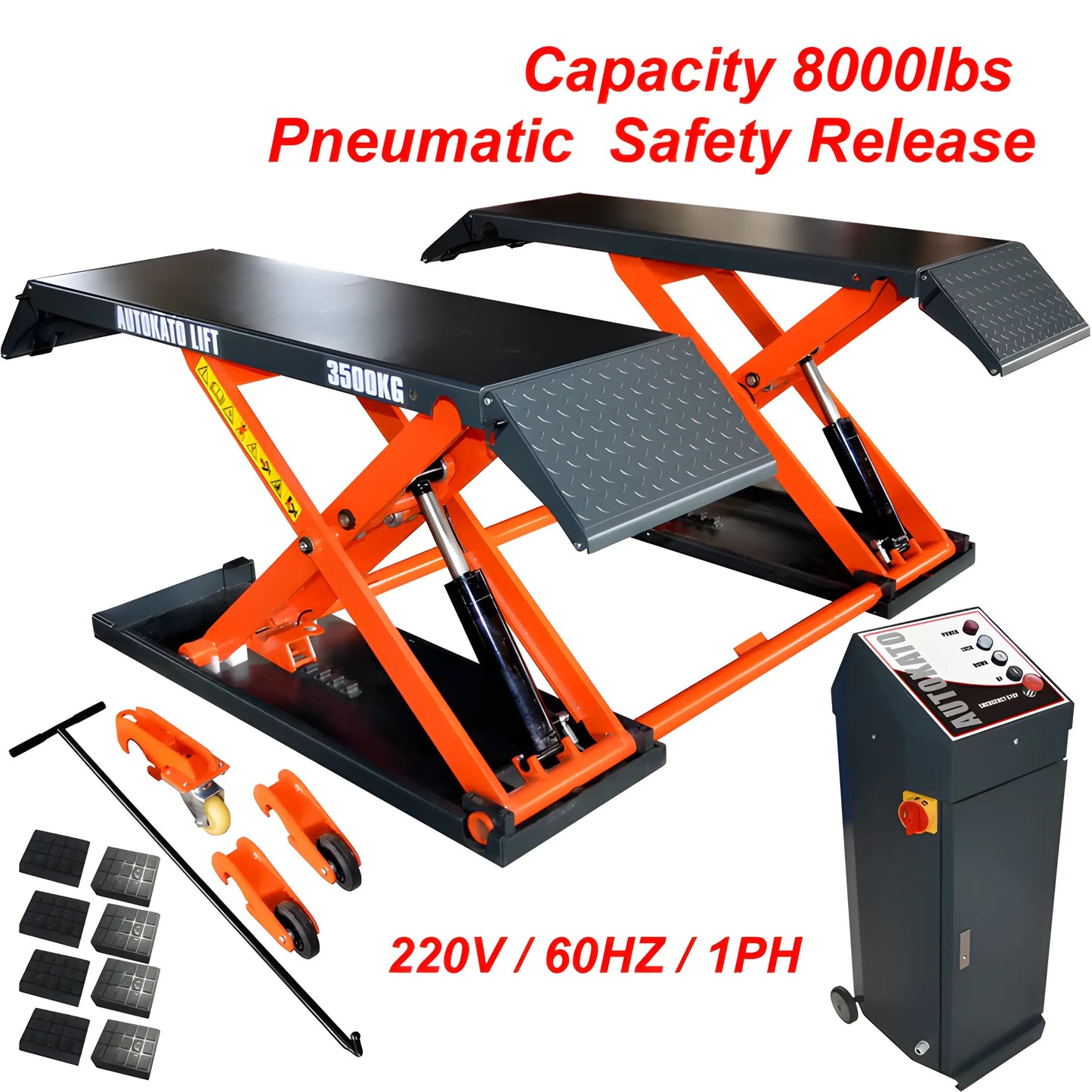 Katool | Pneumatic Scissor Lift | 8000 lbs Lift Cap.| KT-X80