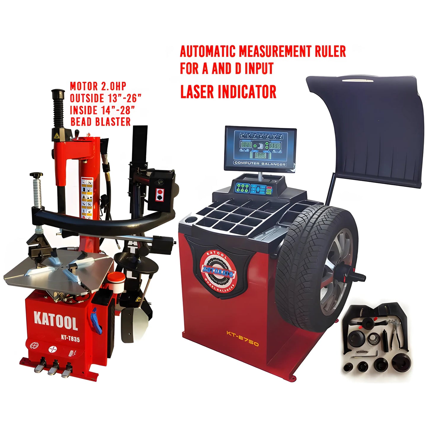 Katool | Combo | Tire Changer and Wheel Balancer | KT-T835+KT-B750