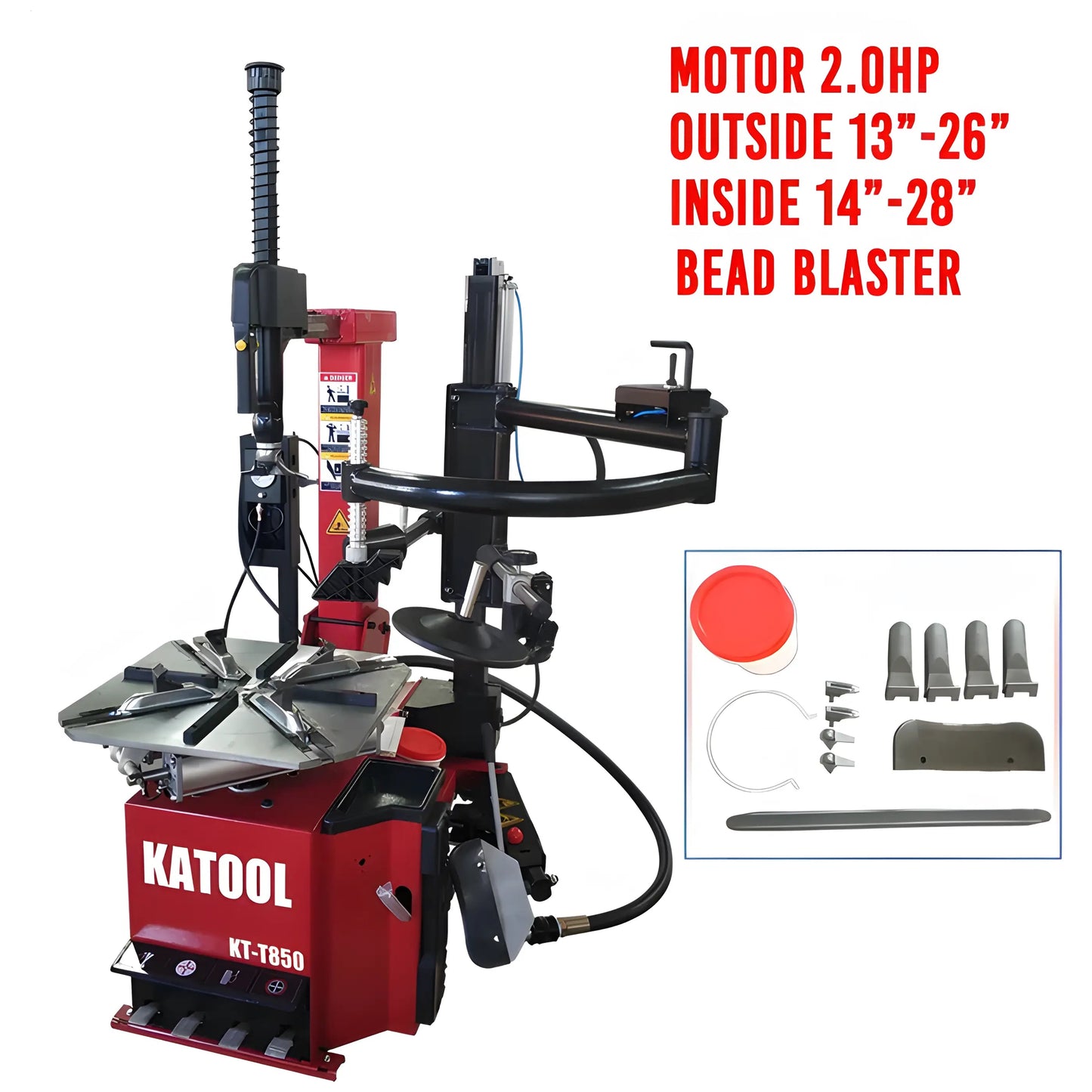 Katool | Tire Changer | Tilt-Arm | Wheel Clamp | 2HP | KT-T850
