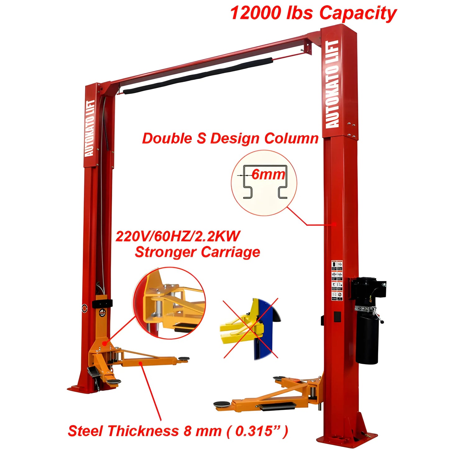 Katool | Vehicle Lift | Two Post | 12,000 lbs | KT-M120
