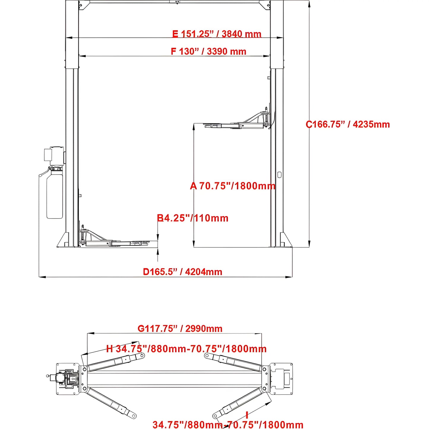 Katool | Vehicle Lift | Two Post | 12,000 lbs | KT-M120