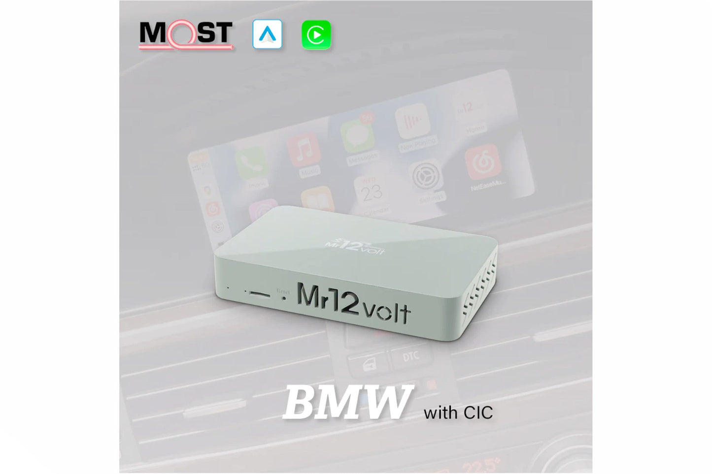 Mr12Volt MOST Bus BMW CIC CarPlay & AA Interface with OEM microphone support - BMW E8X 1 Series | E9X 3 Series | E6X 5 series